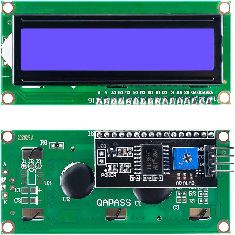 Sure, here is the corrected and grouped text from the image:

**Top Image:**
- K A D6 9 D4 D3 DS DI DO y RW RS VSS VDD
- 2023/2/3 A SI C1 C2 R8 K U3
- rot U2 16 LED
- YEU a 22A8
- HLF8574T HLF
- POWER 2
- GOP QAPASS UI
- CC 3C DA SCL OA A1 A2, K R2 R1

**Bottom Image:**
- 2023/2/3 A
- R8
- LED
- POWER
- QAPASS UI
- C1 C2
- U3 U2
- K
- HLF8574T HLF
- 22A8
- CC DA SCL
- AO ALA2
- R2 R1
- C3
- 11 12 13
- 16
- ND
- AO ALA2