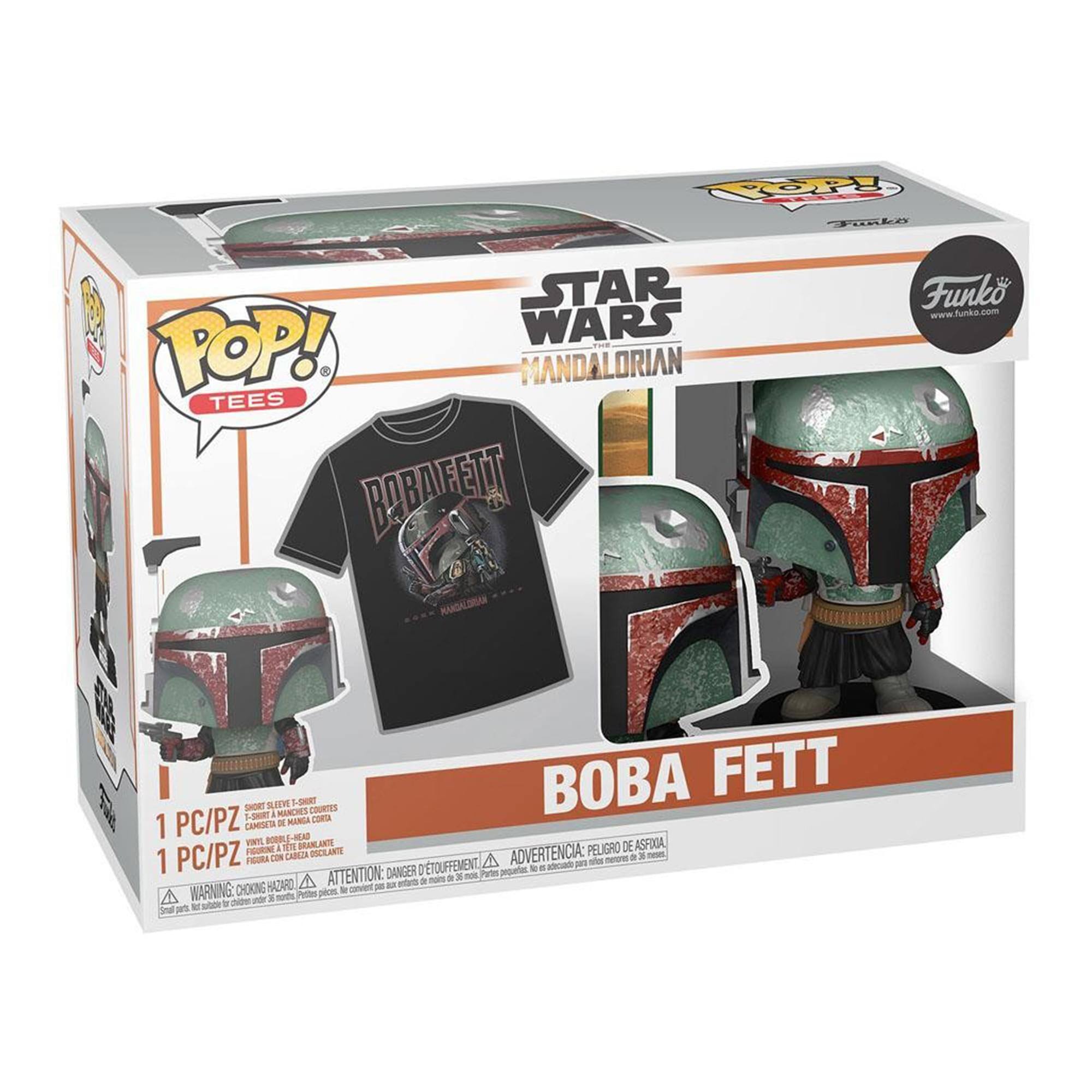YOOP! SLA STAR WARS POP! TEES MANDALORIAN BOBA FETT - S T MANCHES COUNTES PC/PZ 1.SNRT MANGA COS 1 CAMISEIN DE WIT MANINTE DE ASFIGA FUN I PELIGRO PC/PZ CON C OSCEANTE ADVERTENCIA: a a - 1 FOURA A ATTENTION: DANGER D'TOUFFEMENT Partes pingpariac - . - a a . CHOKING BAUARO p - WARNING - A 1

POP! TEES
STAR WARS
MANDALORIAN
BOBA FETT

1 PC/PZ
1 PC/PZ

WARNING: CHOKING HAZARD - Small parts. Not for children under 3 years.
ADVERTENCIA: PEUGURO DE ASPIRA - Pequeños piezas. No apto para menores de 3 años.