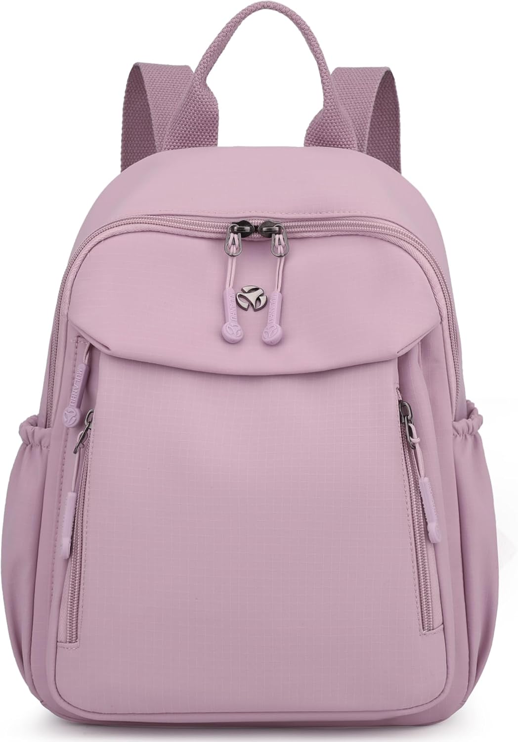 Front. Live At Space - Nylon Women Backpacks,Small Ladies backpacks Lightweight Shoulder Satchel Handbag Casual Travel Daypack - Light Pink(a).
