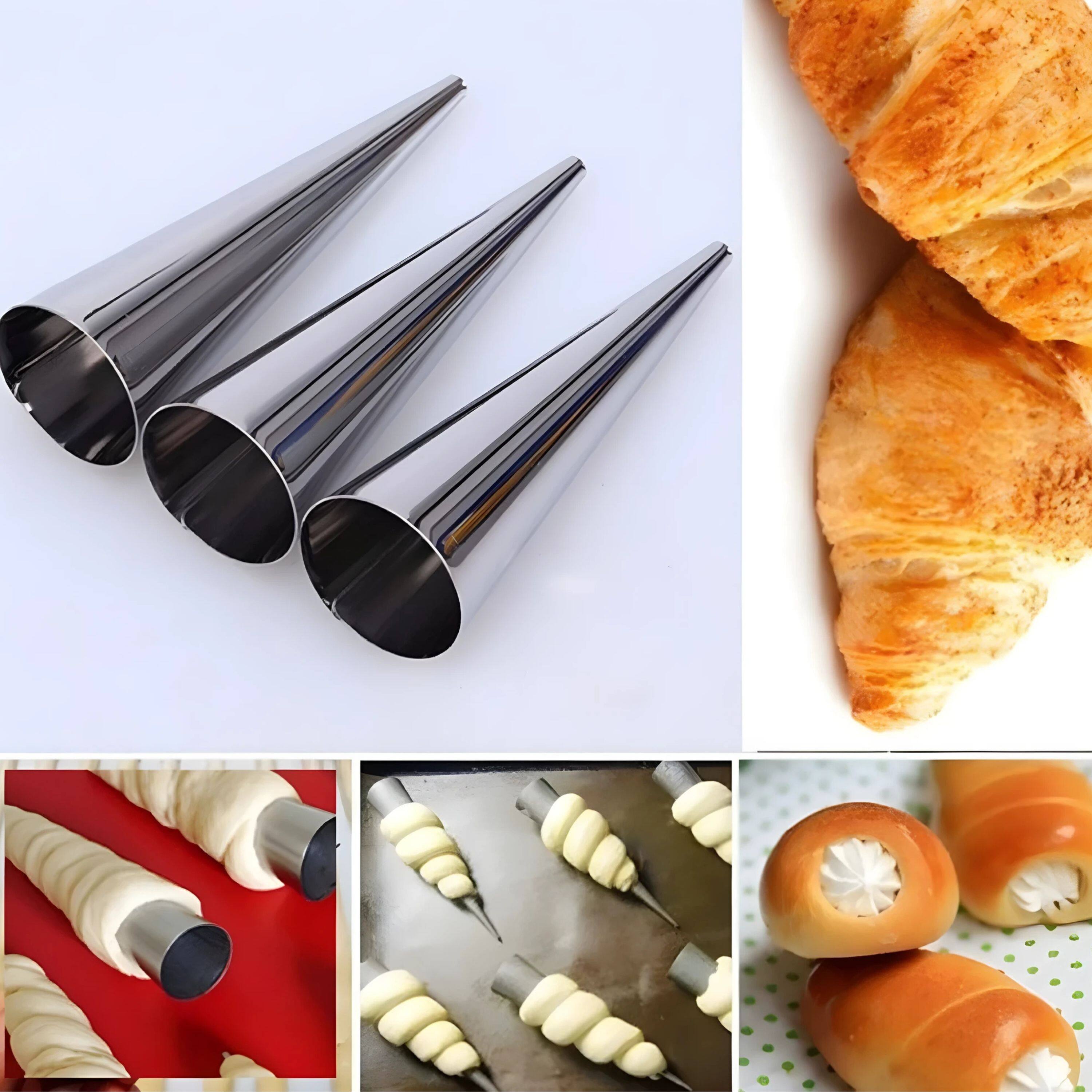 Angle. Kitcheniva - Stainless Steel Pastry Mold Set 12 Pcs - Silver.