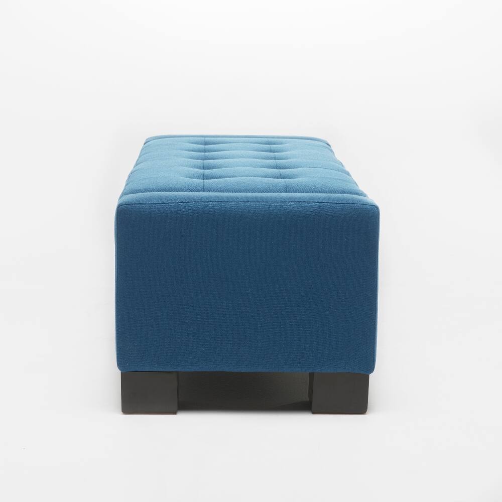 Alt View 3. Ropilly - Ropilly 50 Inch Navy Blue Tufted Storage Ottoman Bench Lift Top Upholstered Footrest with Solid Wood Legs - Navy Blue.