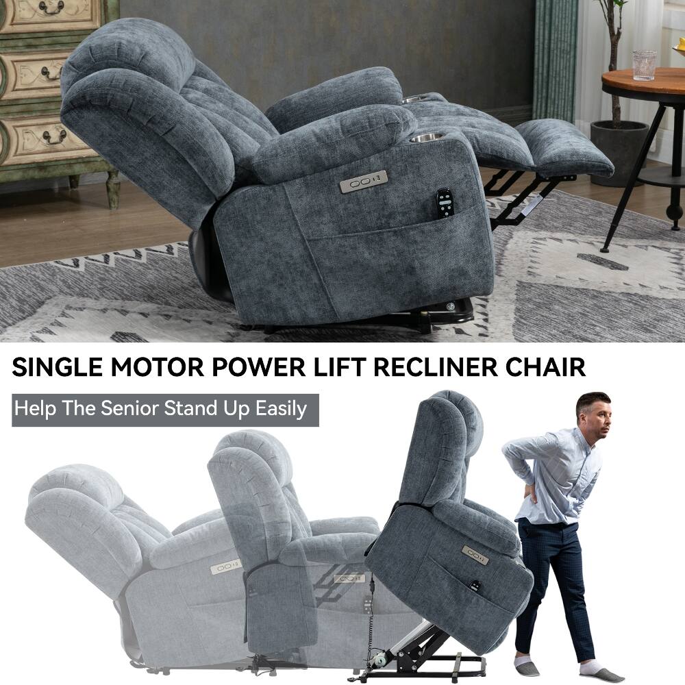 SINGLE MOTOR POWER LIFT RECLINER CHAIR  
Help The Senior Stand Up Easily