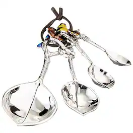 Ganz - Birds Zinc Metal 4 Piece Measuring Spoon Set - Silver