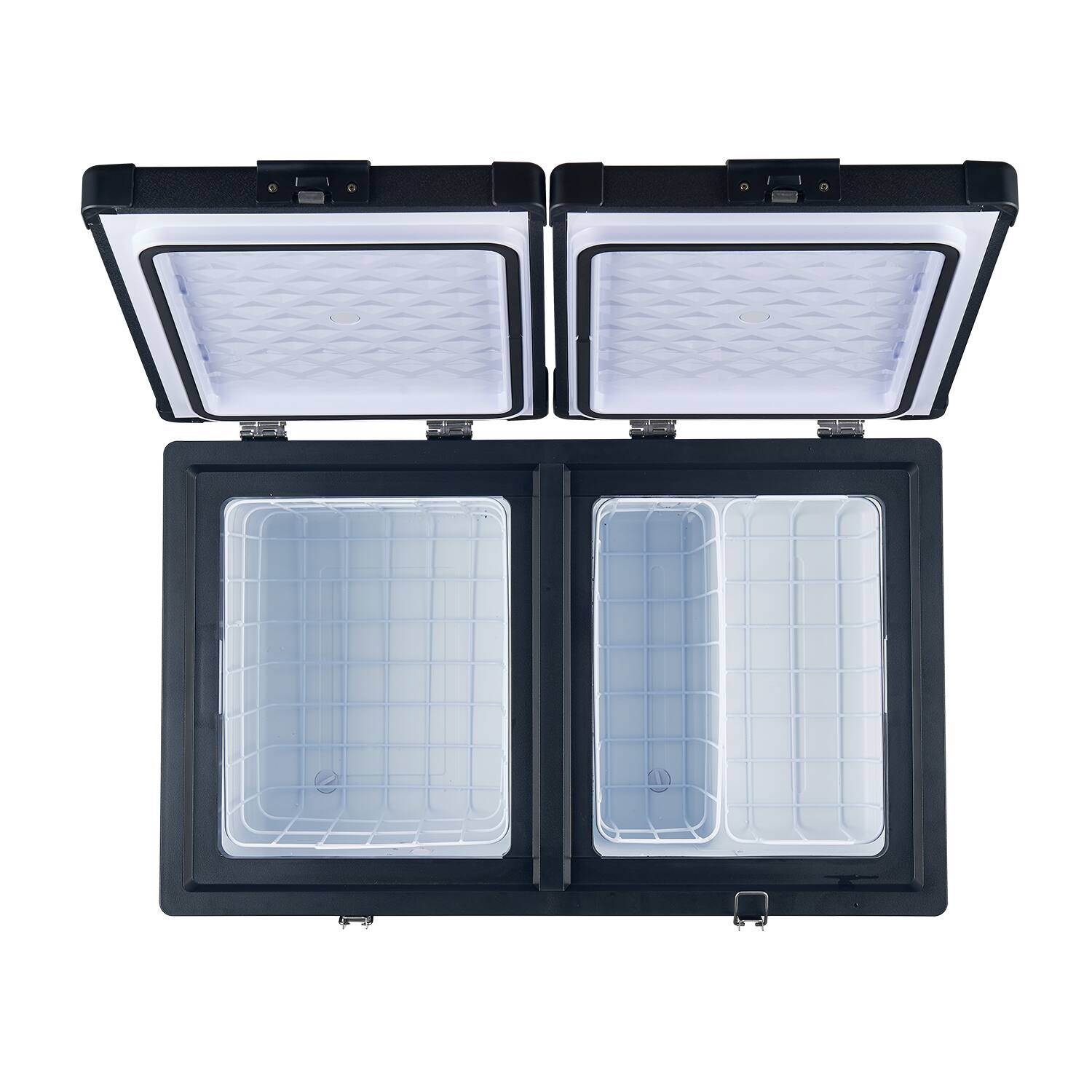 Alt View 4. Explorer Bear - Explorer Bear EX75DB 79.3QT/75L 12/24V Dual Zone Portable Electric Fridge Freezer - Matte Black.