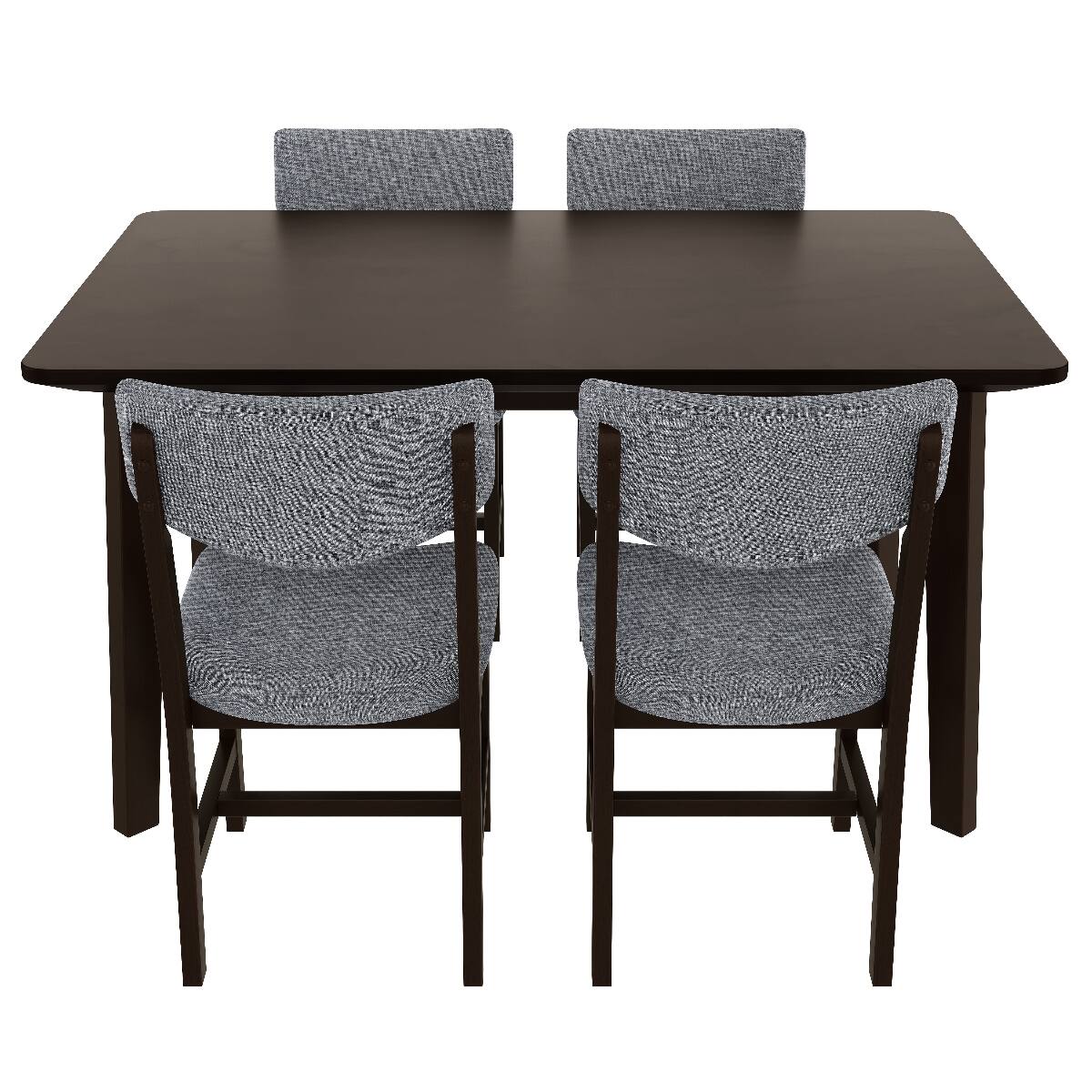 Alt View 10. Loheer - Loheer 5 Piece Dining Set for 4, Espresso Farmhouse Table with Upholstered Chairs - Espresso.