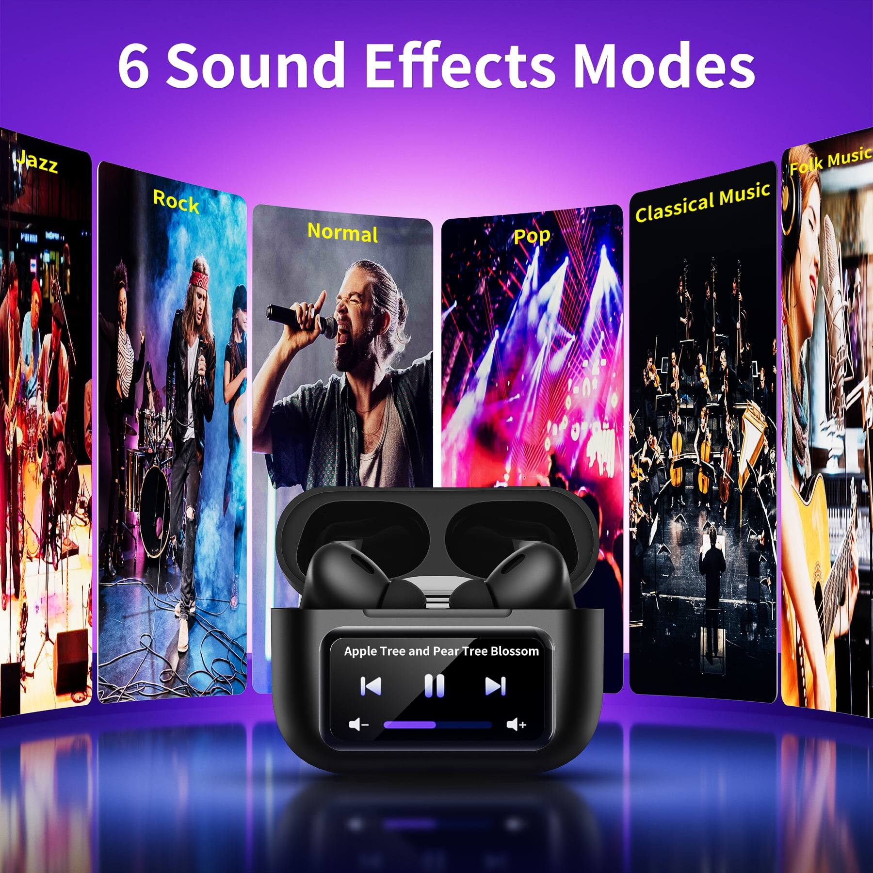 6 Sound Effects Modes

- Jazz
- Rock
- Normal
- Pop
- Classical Music
- Folk Music

Apple Tree and Pear Tree Blossom