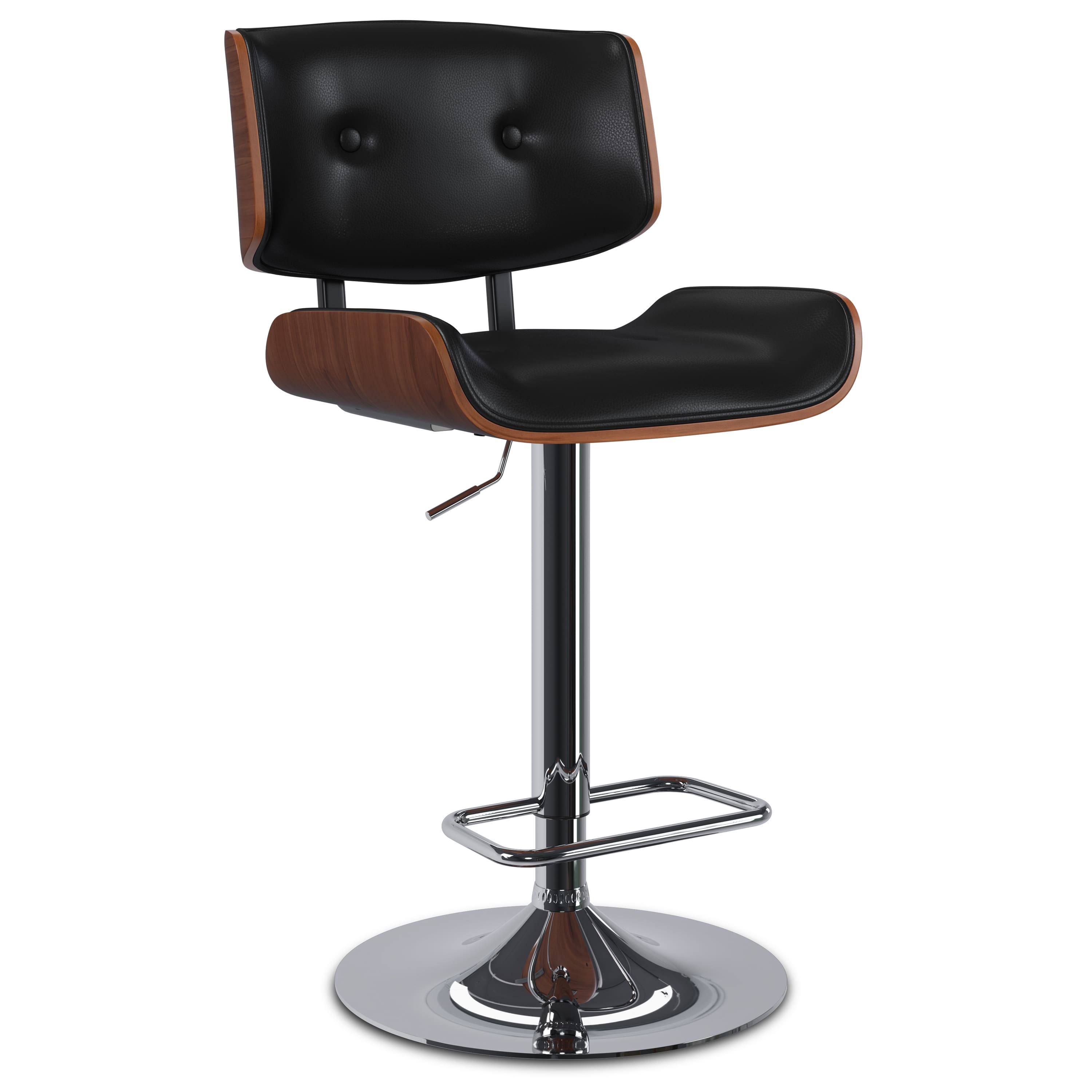 Simpli Home - Holland Adjustable Bar Stool - Black - Front_Zoom