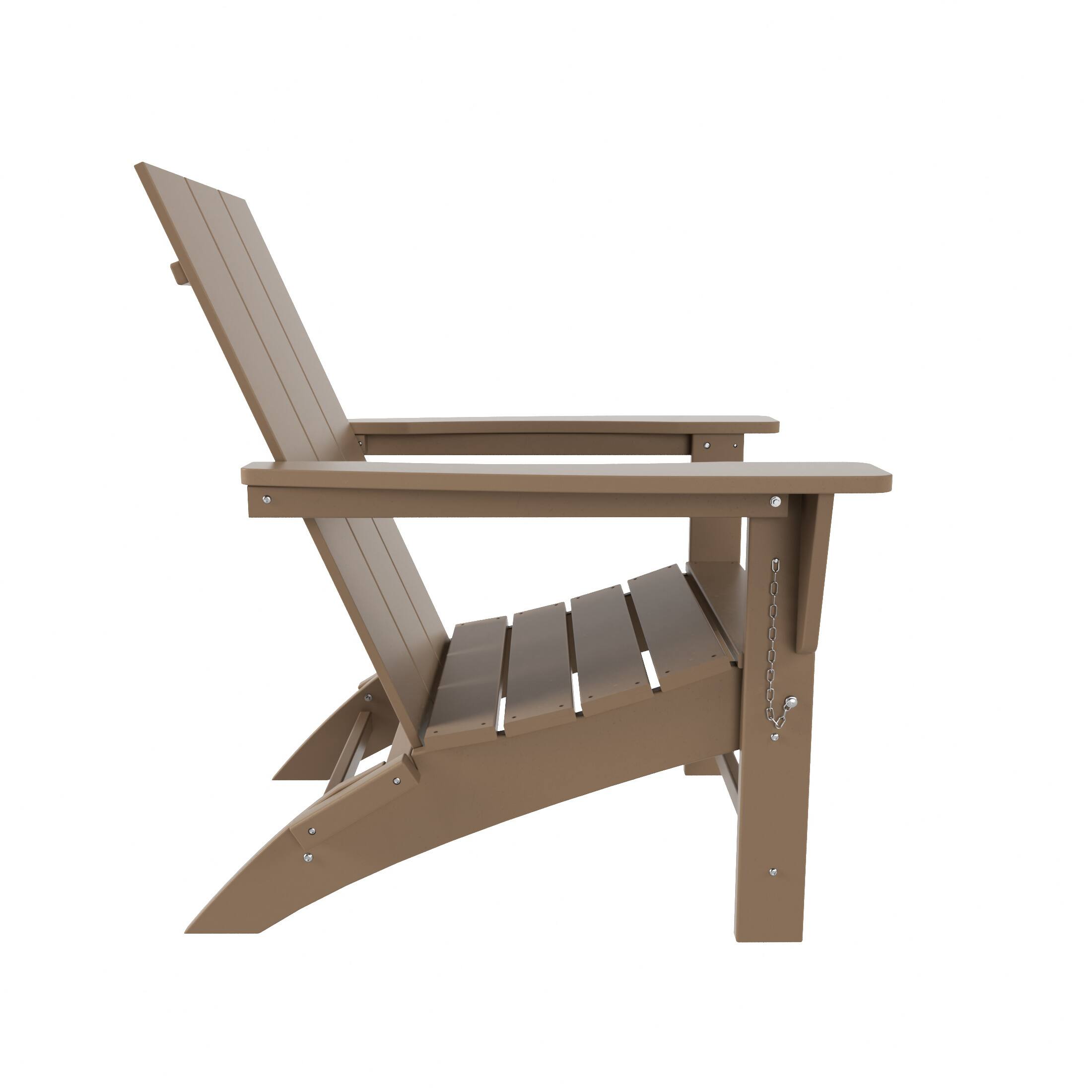 Back. WestinTrends - WestinTrends Ashore Outdoor HDPE Modern Folding Adirondack Chair - Weathered Wood.