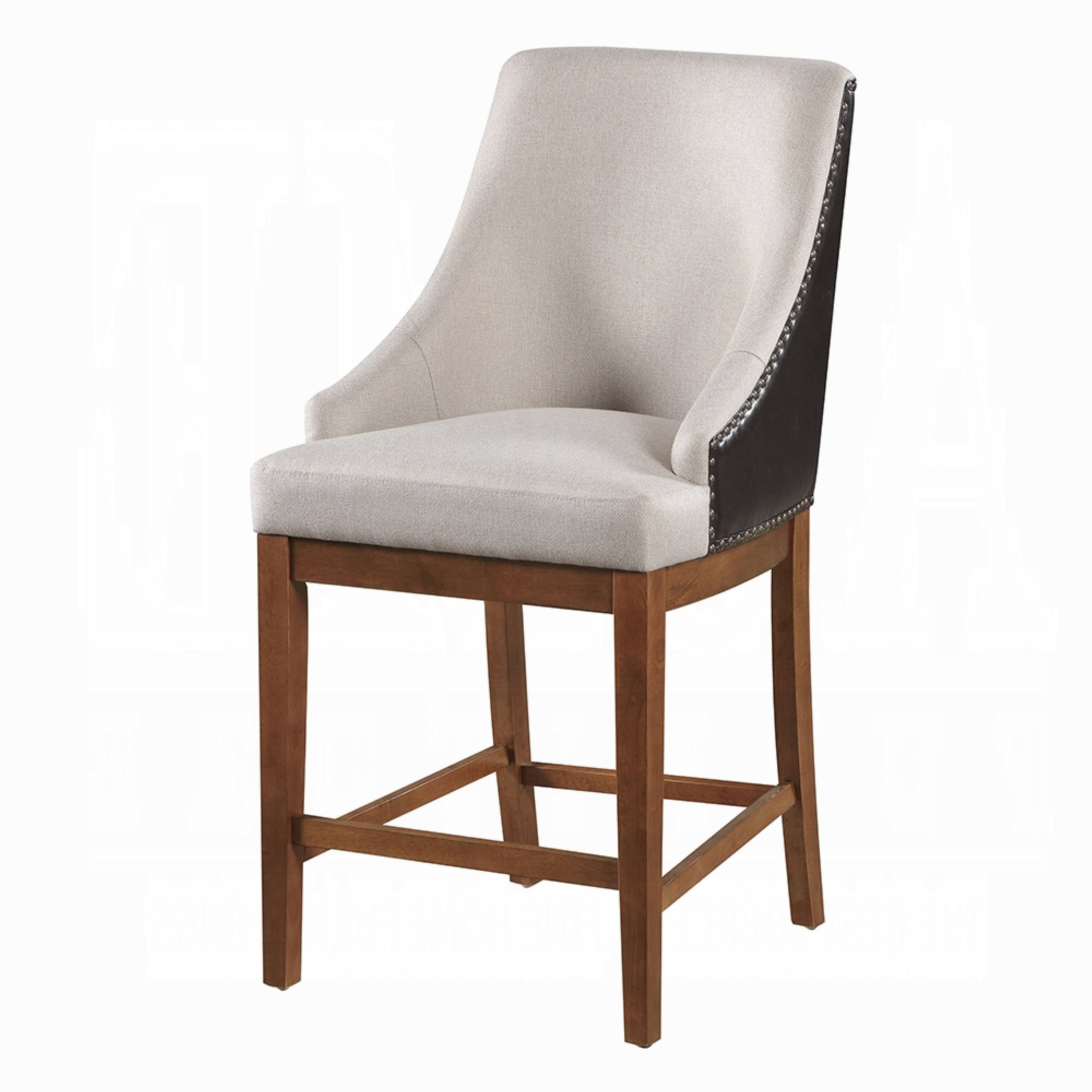 Alt View 2. Manhattan Lane - Elsie Counter Height Chair Set of 2, Black Faux Leather - Brown, Black.