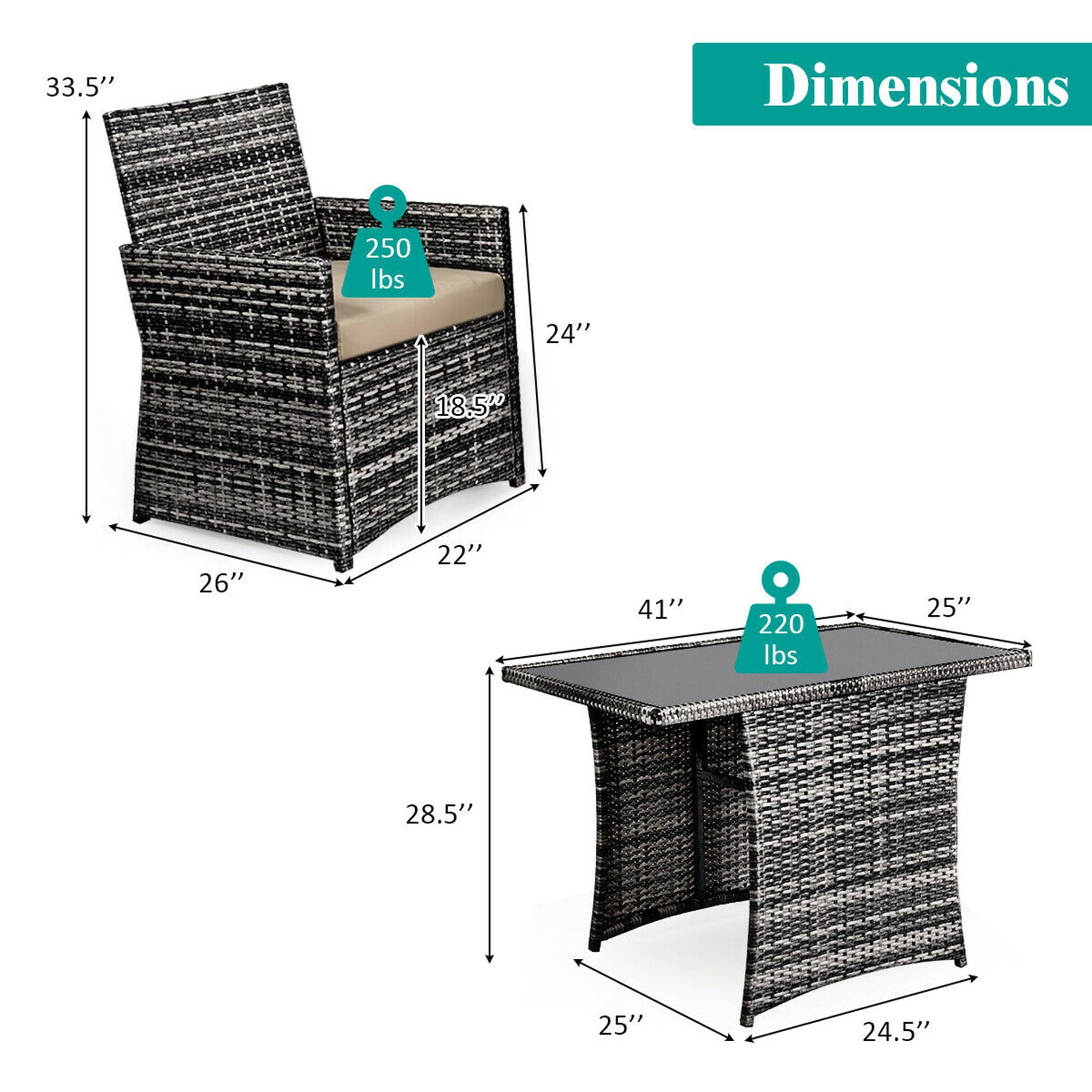 Dimensions: 33.5" 24" 18.5% 26" 22" 41" 28.5" 25" 24.5"

Weight: 250 Ibs 220 Ibs
