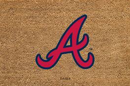 Evergreen Enterprises - Atlanta Braves 24" x 36" Outdoor Team Logo Coir Mat - Brown