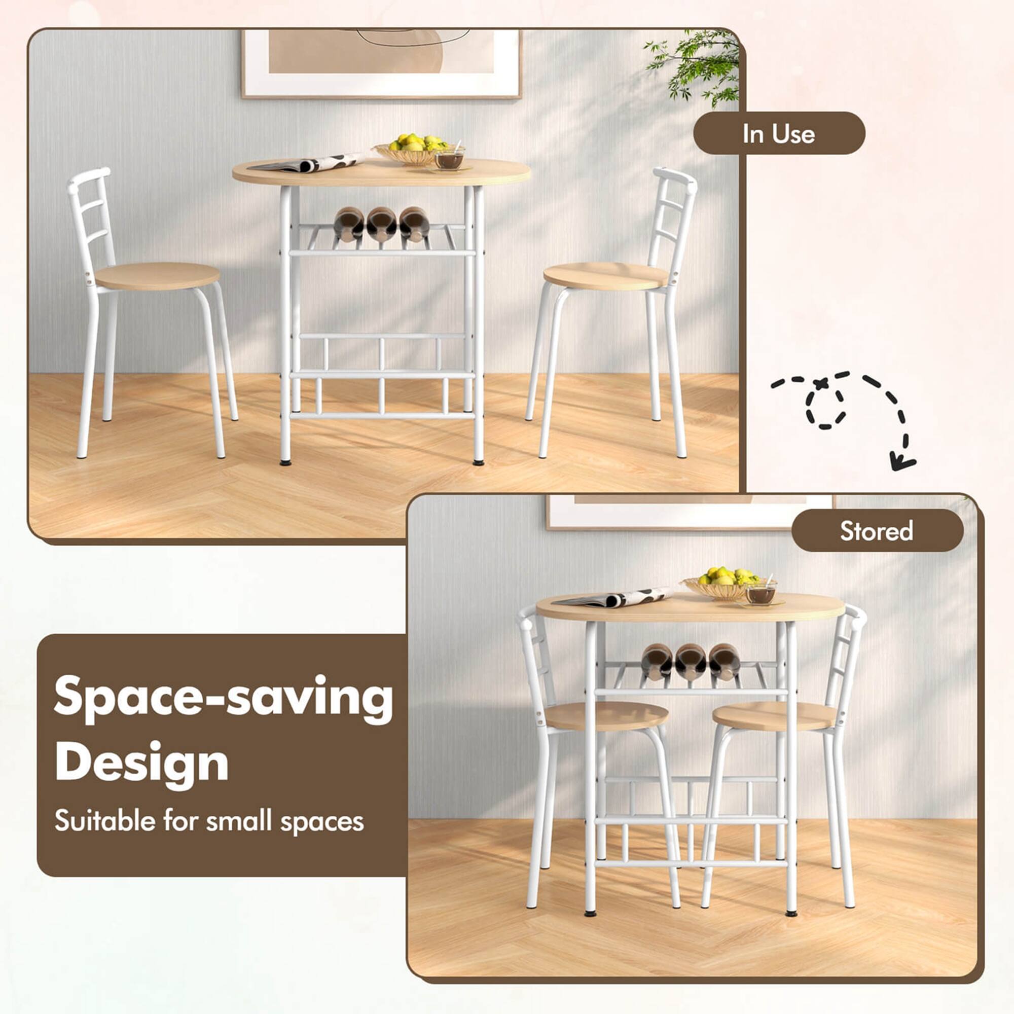 In Use: Space-saving Design Suitable for small spaces.