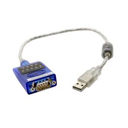 Gearmo - 16in. USB 2.0 to RS-232 Serial Converter w/ LED Indicators & FTDI - Blue