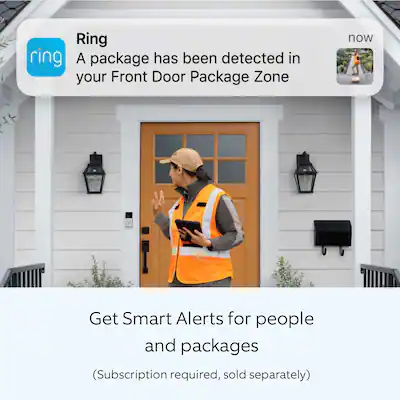 Shop Ring Video Doorbell - Satin Nickel Stick Up Camera Battery White Bundle