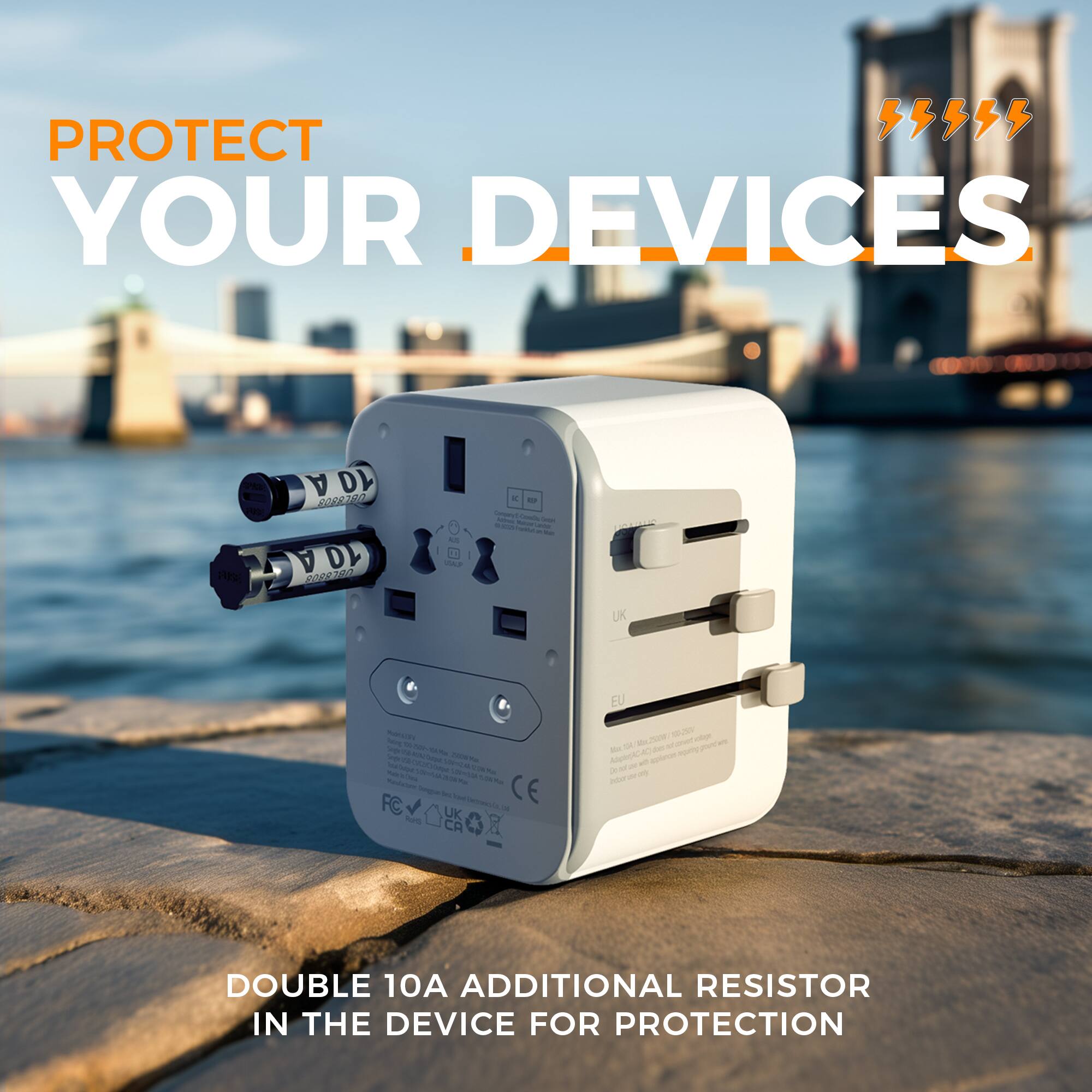 PROTECT YOUR DEVICES

DOUBLE 10A ADDITIONAL RESISTOR IN THE DEVICE FOR PROTECTION