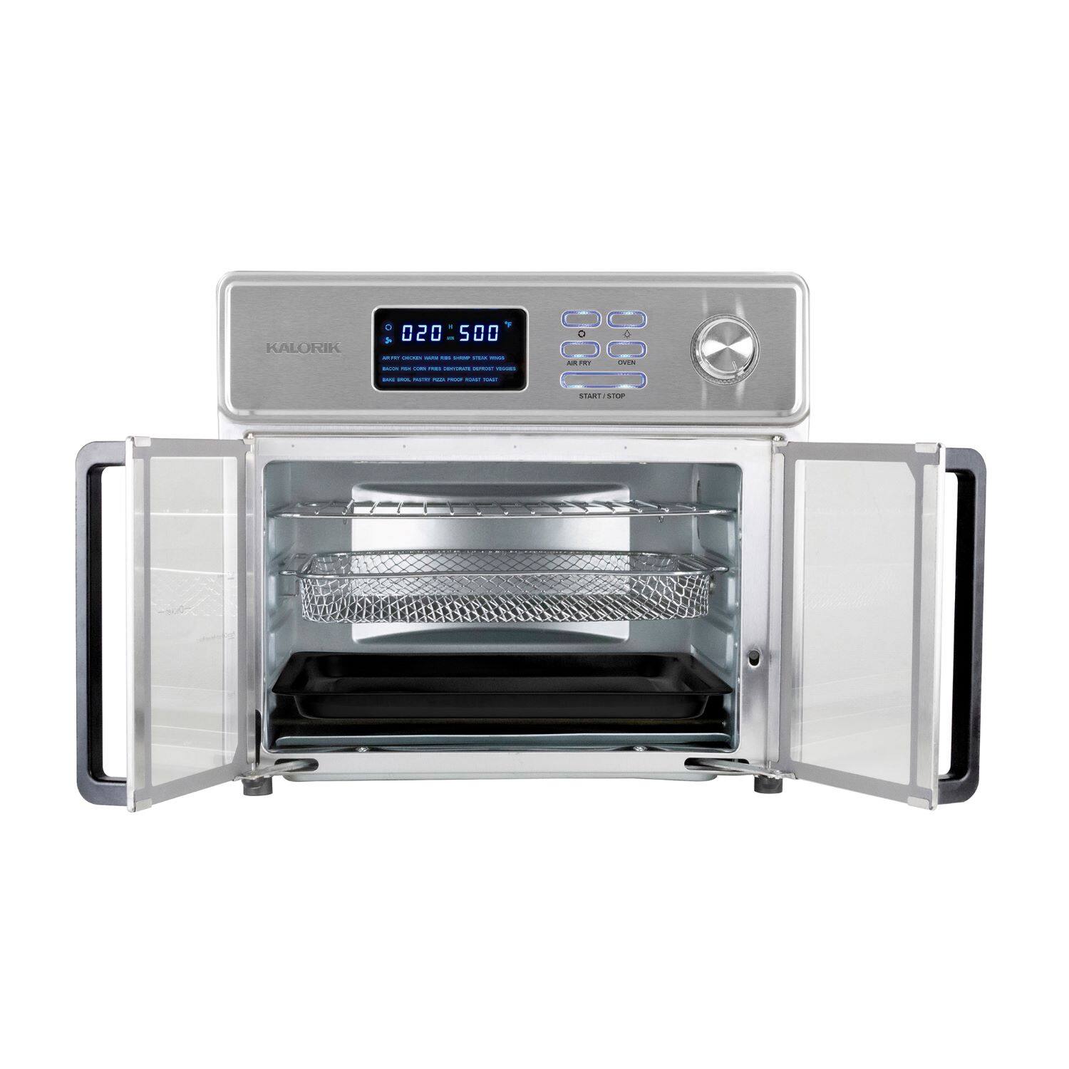Left. Kalorik - 26qt Digital Maxx Air Fryer Oven - Stainless Steel.