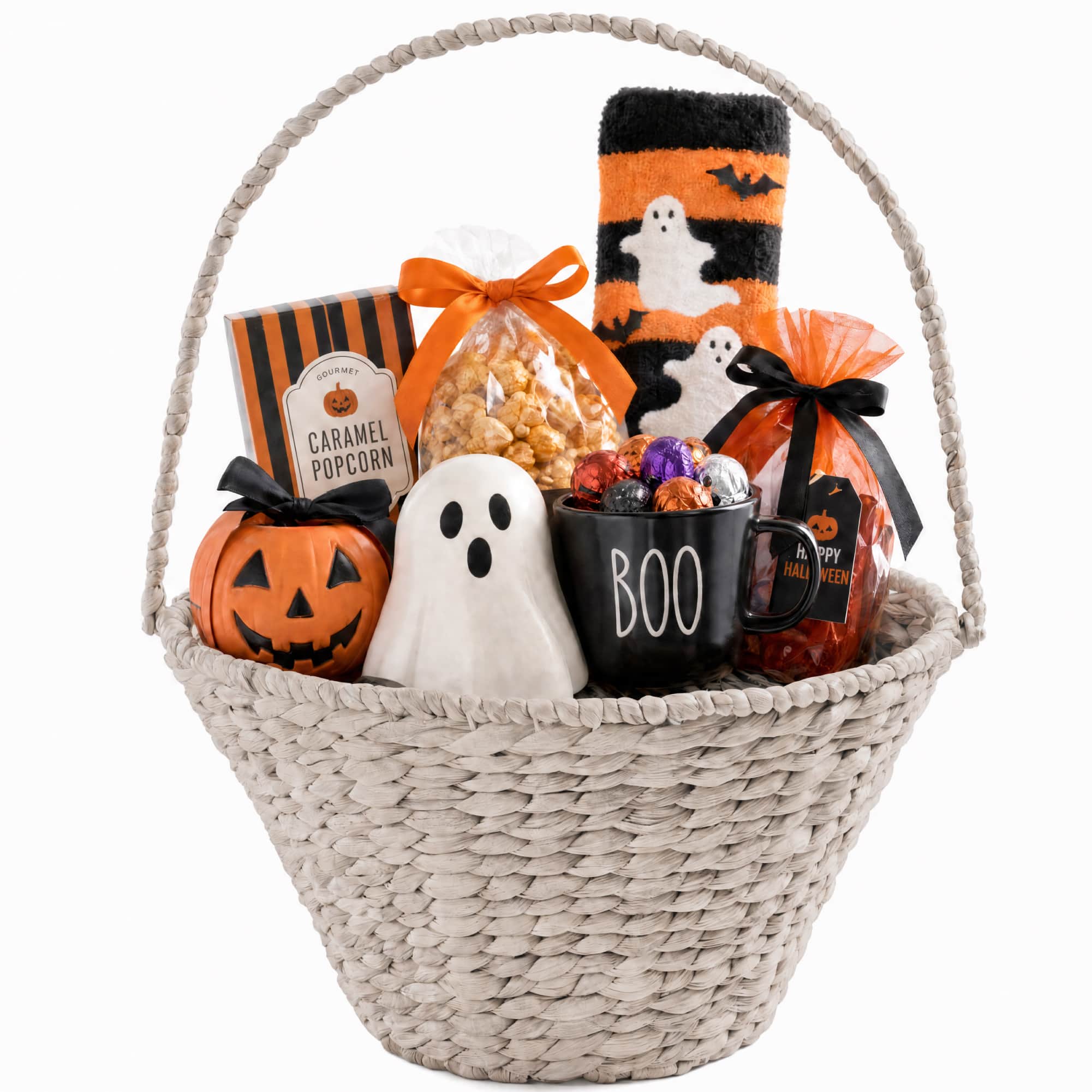 Best Choice Products - Woven Large Gift Basket, DIY Halloween Boo Baskets, Holiday Gifts & Celebrations, 20In - White
