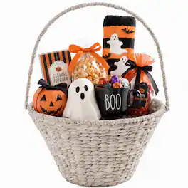Best Choice Products - Woven Large Gift Basket, DIY Halloween Boo Baskets, Holiday Gifts & Celebrations, 20In - White