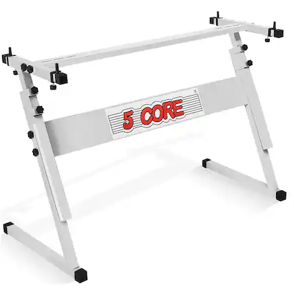 Front. 5 CORE - 5 Core Keyboard Stand Adjustable 21 - 33" Z Style Metal Electric Piano Riser 330Lb Capacity Foldable - White.