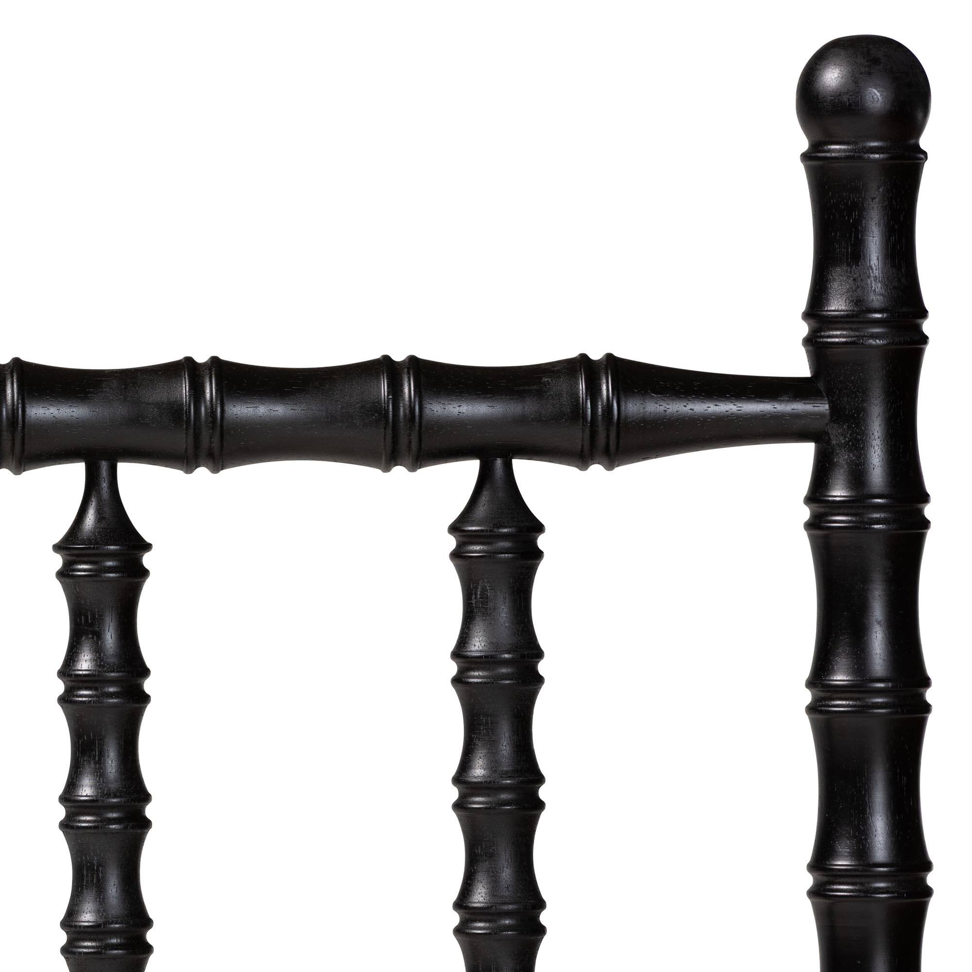 Left. Baxton Studio - Edaline Bamboo Motif Headboard - Crafted Wood Panel with Decorative Turned Spindle Design for Boho Costal Bedroom, Full - Black.