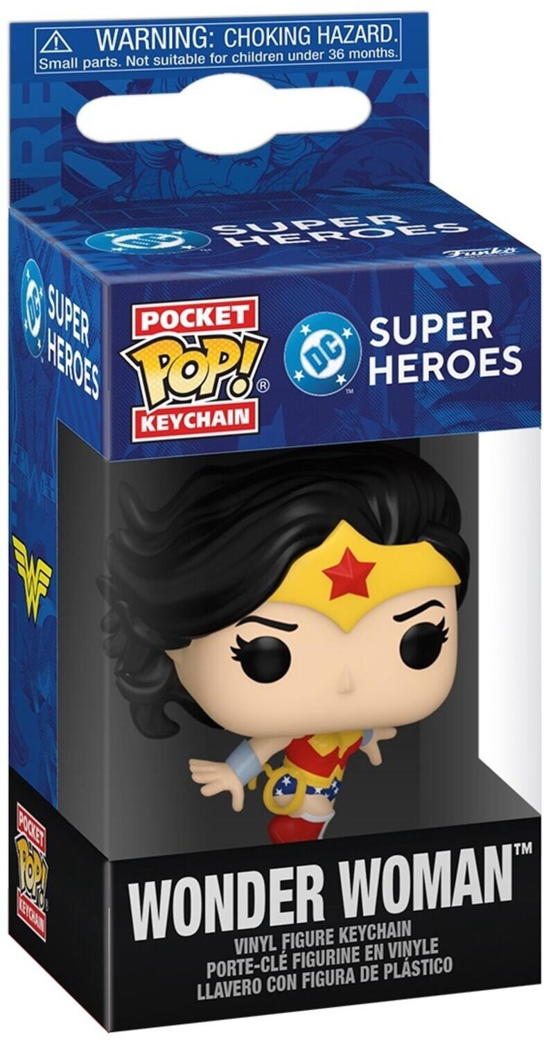 **WARNING: CHOKING HAZARD.**  
Small parts. Not suitable for children under 36 months.

**SUPER HEROES**  
**POCKET POP!**  
**KEYCHAIN**  
**DC SUPER HEROES**

**WONDER WOMAN**  
VINYL FIGURE KEYCHAIN  
PORTE-CLÉ FIGURINE EN VINYLE  
LLAVERO CON FIGURA DE PLÁSTICO