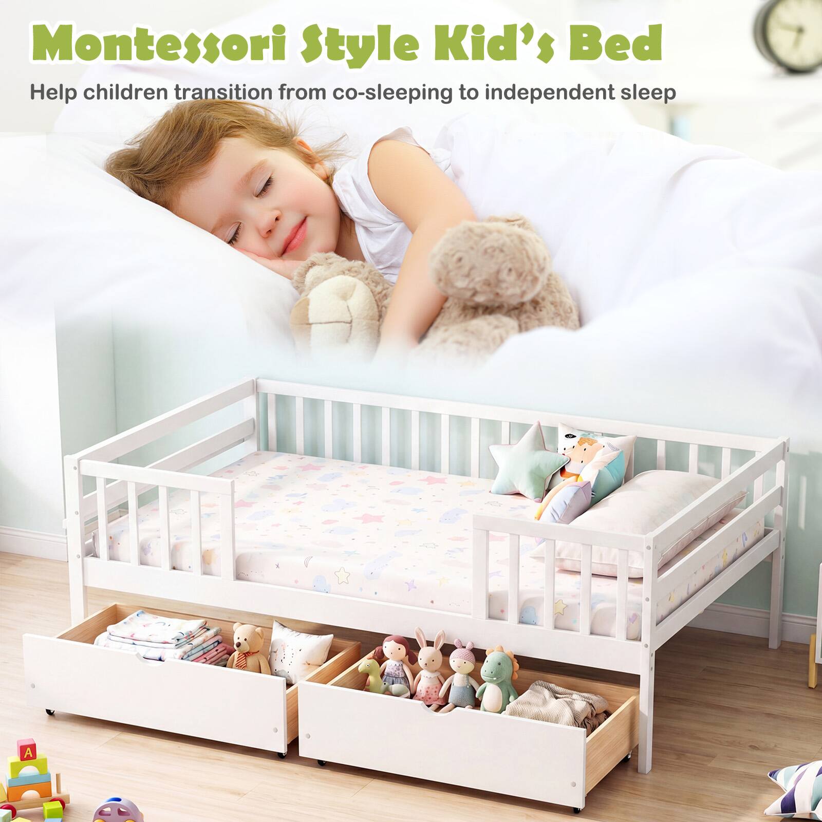 Montessori Style Kid's Bed  
Help children transition from co-sleeping to independent sleep