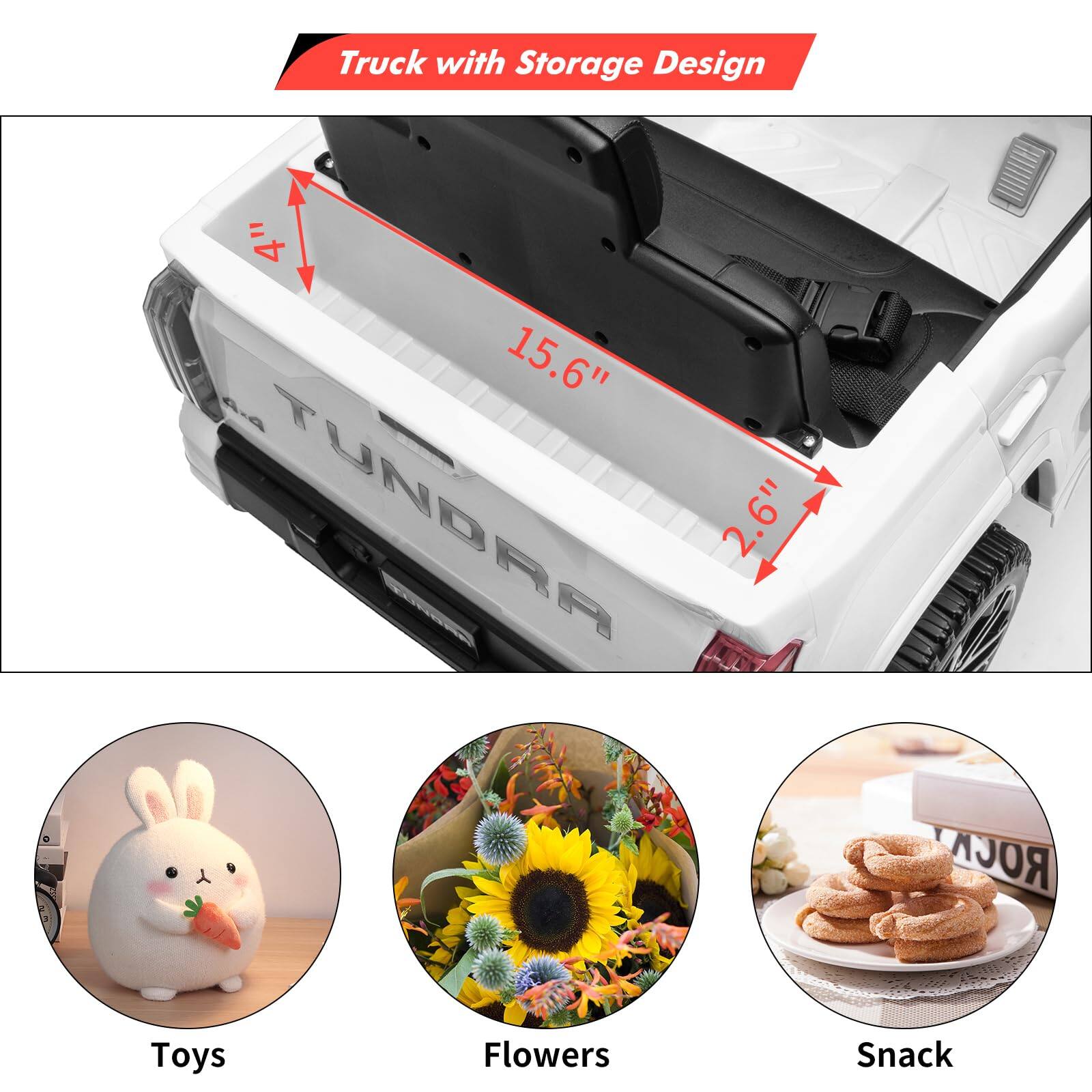 Truck with Storage Design

4" 15.6" 2.6"

Toys
Flowers
Snack