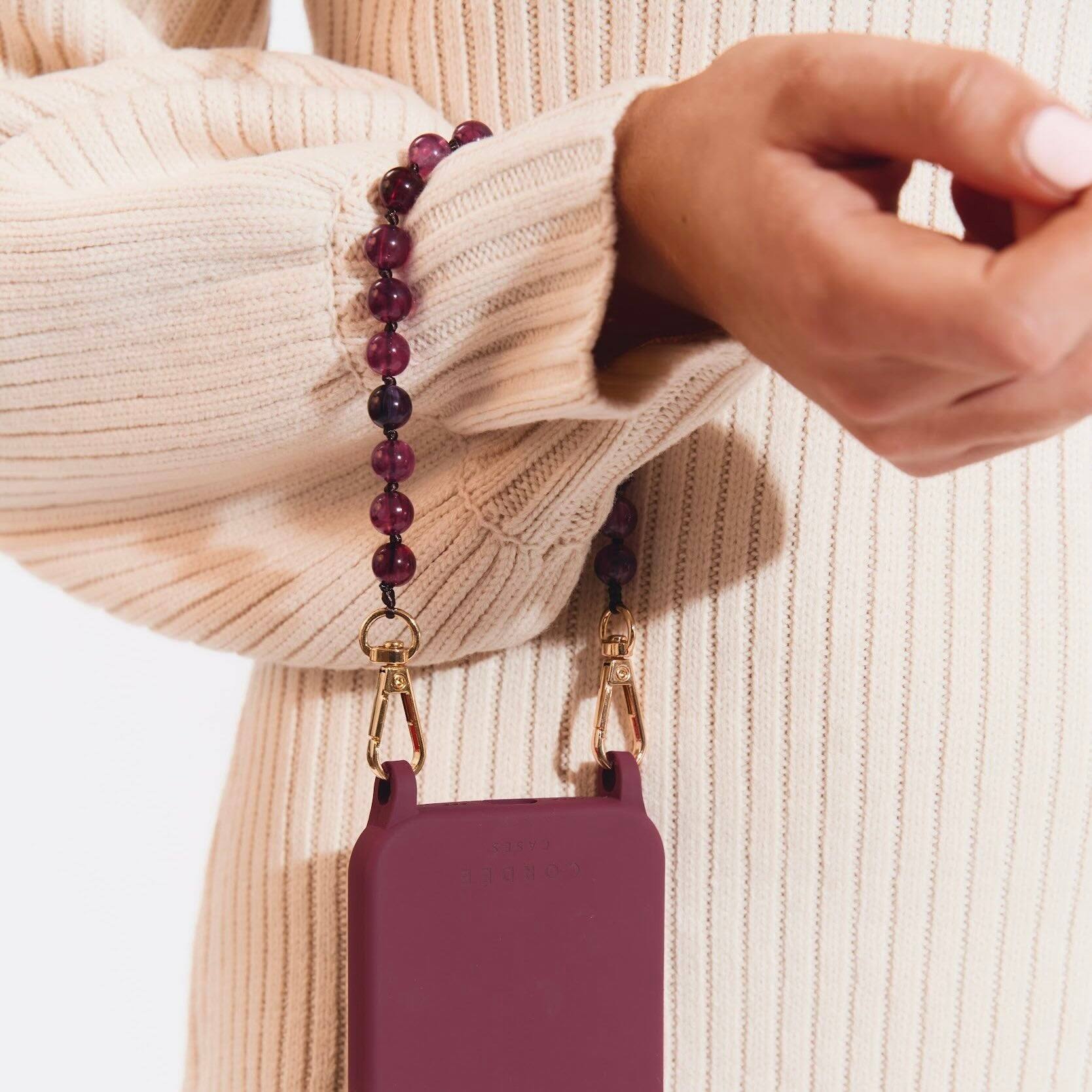 Back. Cordée Cases - Scarlett Phone Wristlet Set - Burgundy.