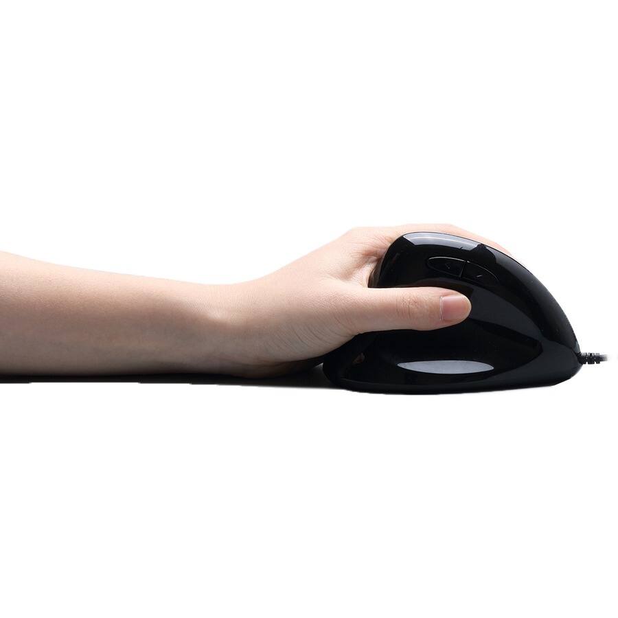 Alt View 5. Adesso - Adesso Programmable Vertical Ergonomic Left-Handed Mouse - Optical - Cable - Black - USB - 6400 dpi - Scroll Wheel - 6 - Black.