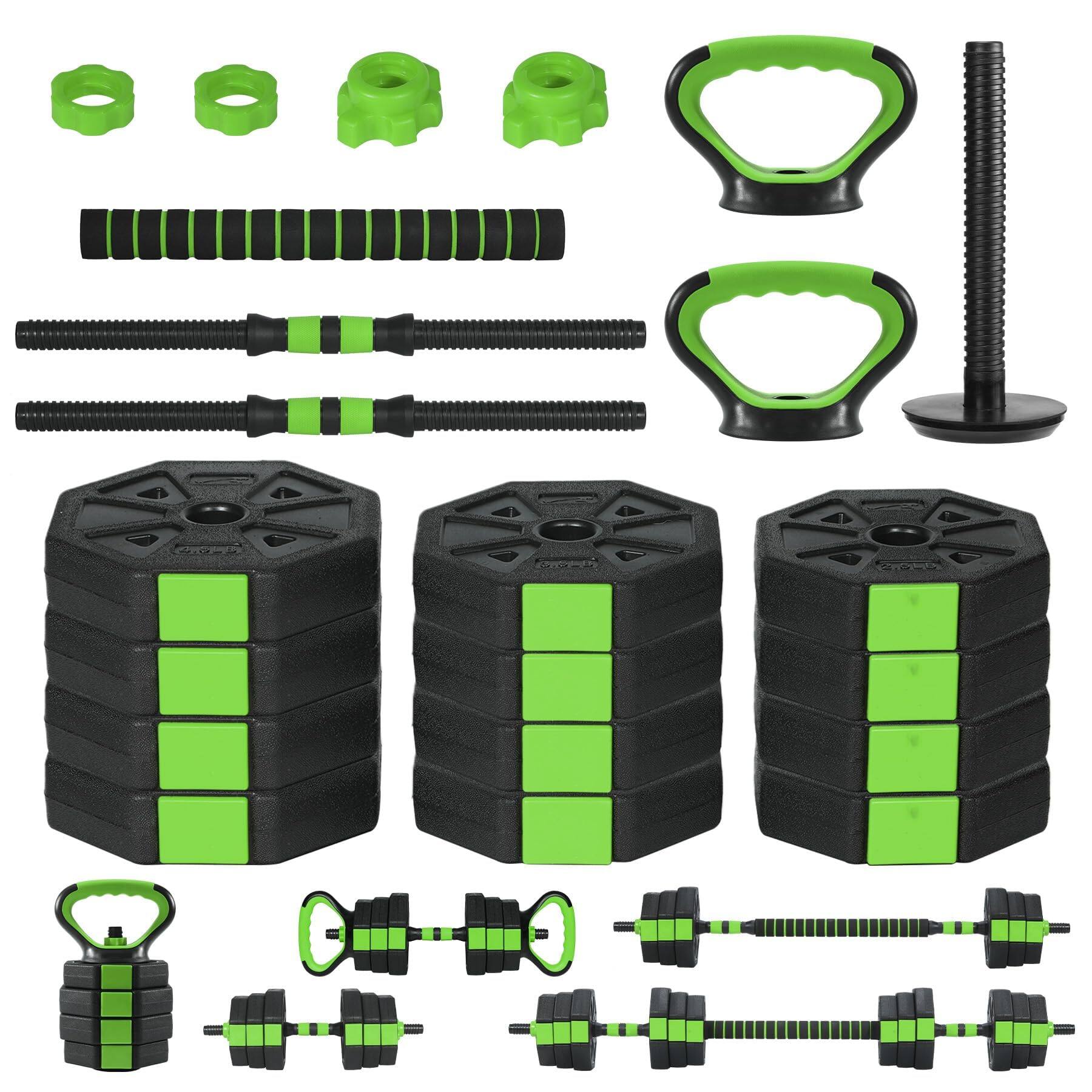 Alt View 1. Alchemy Casas - Adjustable Dumbbells 44 66 s Free Weight Set With Connector 1 Dumbbell As Kettlebells Barbell Push Up Stand - Black.
