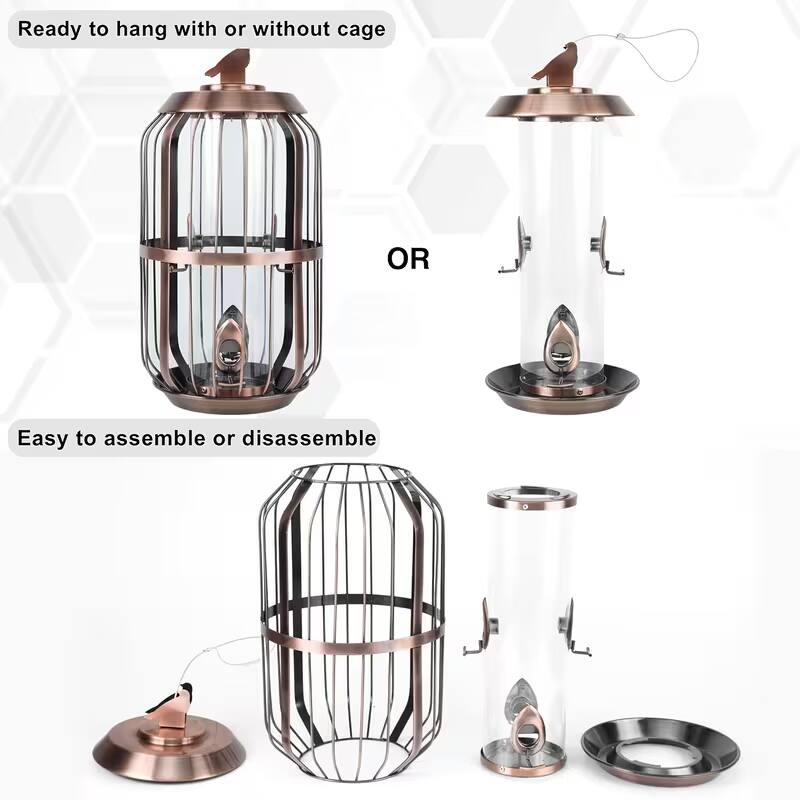 Ready to hang with or without cage

OR

Easy to assemble or disassemble