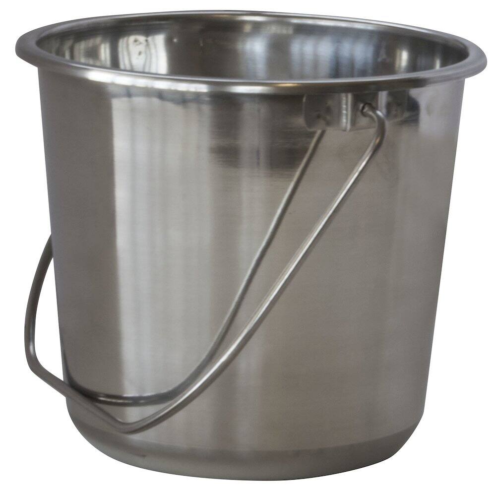 Front. AmeriHome - Small Stainless Steel Bucket Set - 3 Piece - Silver.