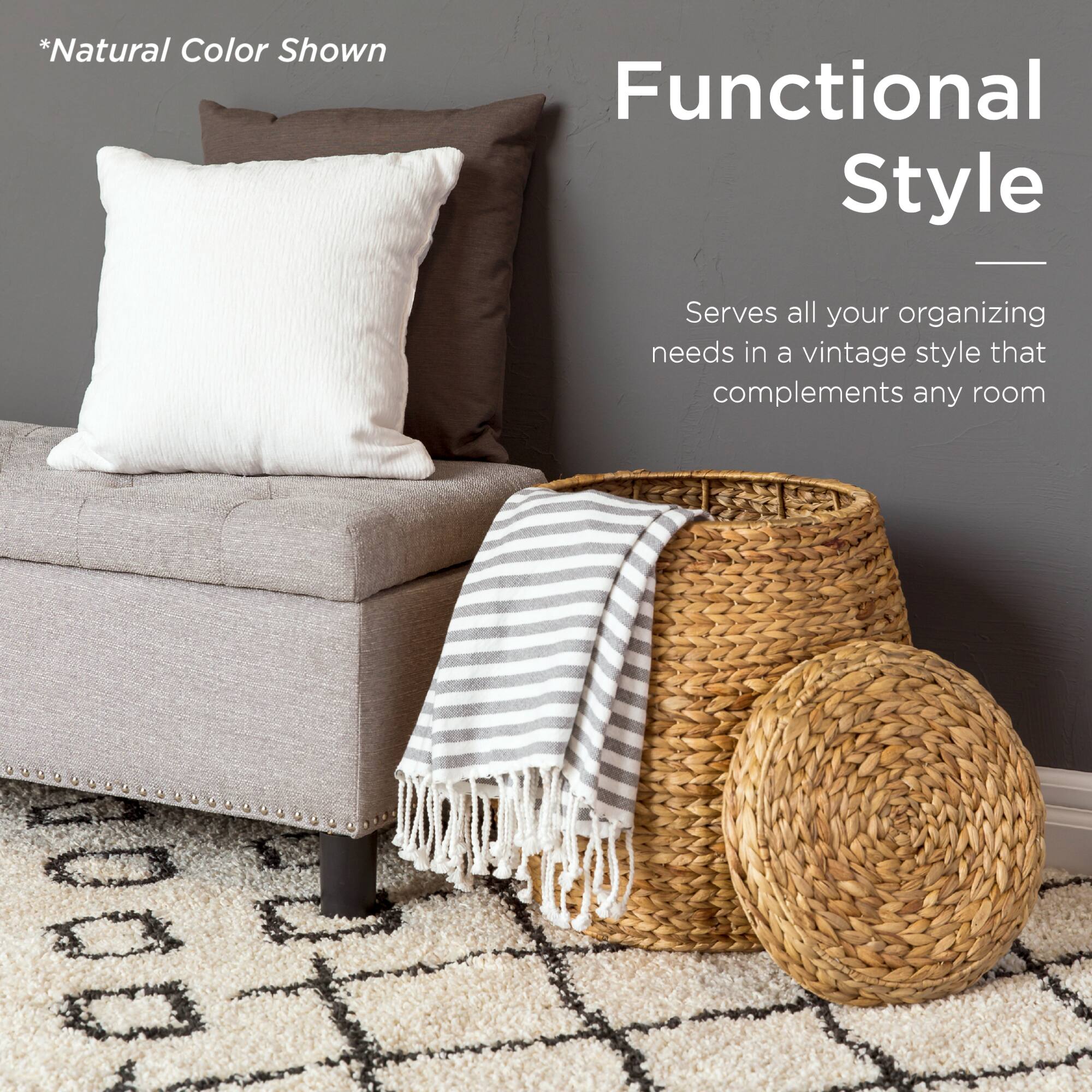 *Natural Color Shown

Functional Style

Serves all your organizing needs in a vintage style that complements any room