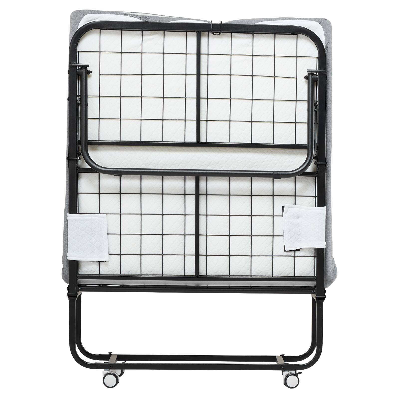 Alt View 5. VEVOR - Rollaway Bed, 31 in x 75 in Folding Bed with 4 in Mattress, Twin Size Foldable Bed - White,Black.