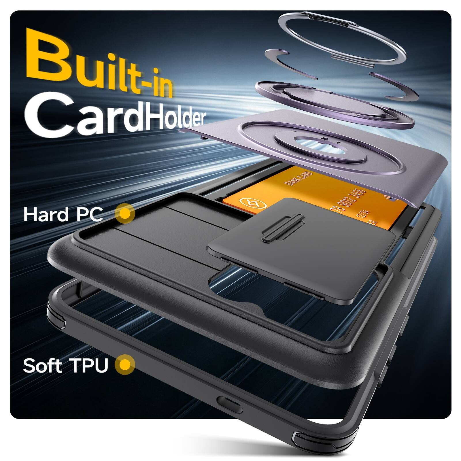 Built-in CardHolder  
Hard PC  
Soft TPU
