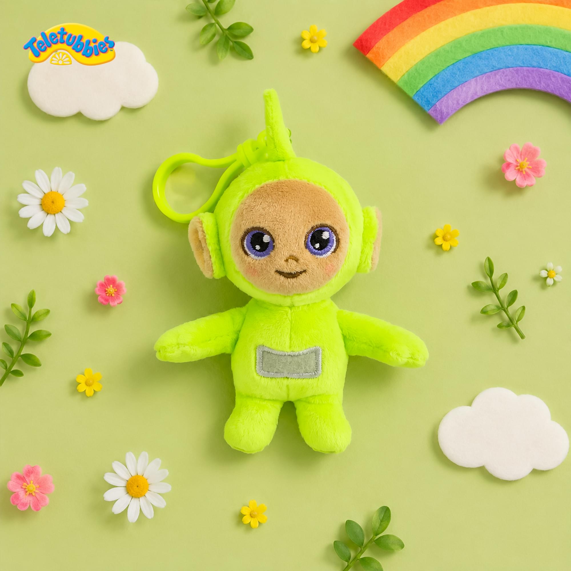 Alt View 4. The Loyal Subjects - Teletubbies 4-Inch Plush Backpack Clip | Dipsy - Green.