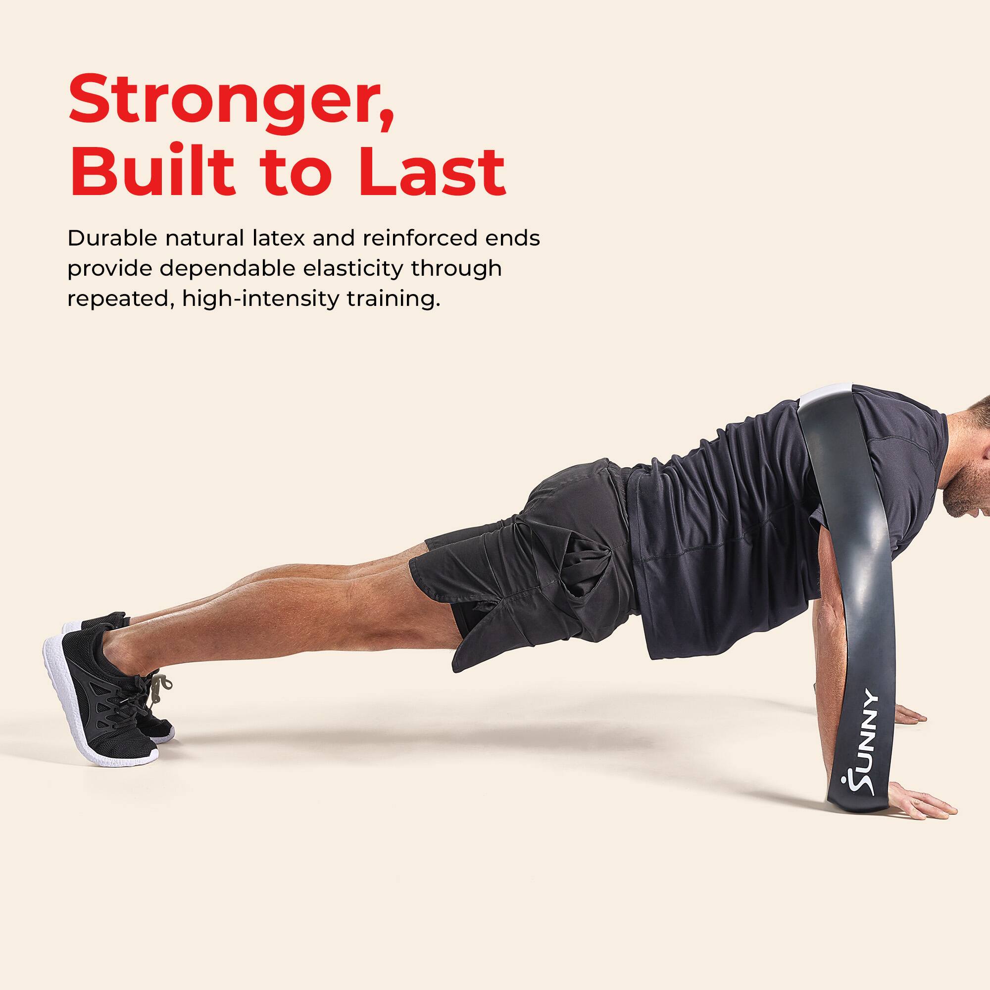 Stronger, Built to Last

Durable natural latex and reinforced ends provide dependable elasticity through repeated, high-intensity training.
