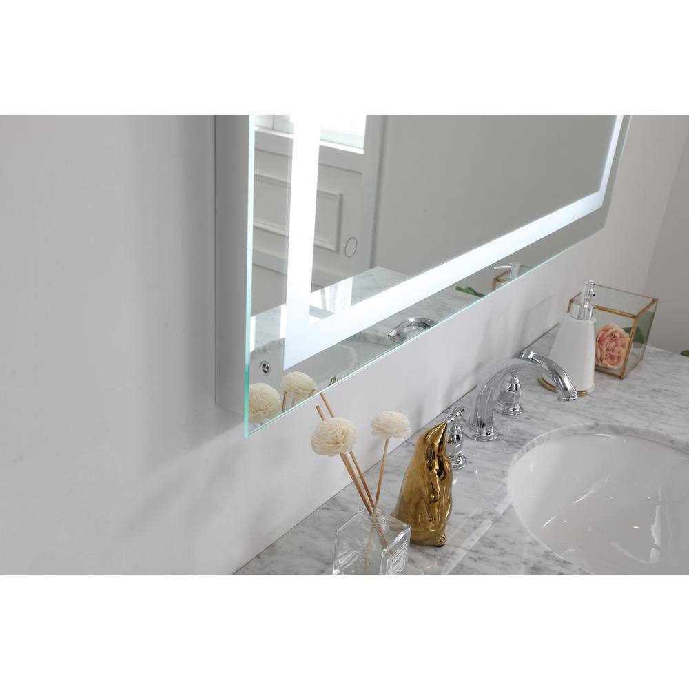 Alt View 3. Elegant Decor - Helios 36in x 36in Hardwired LED mirror - Silver.