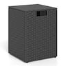Costway - Propane Tank Cover Table,16Inch Square PE Rattan Gas Tank Storage Box with Flip Lid - Black