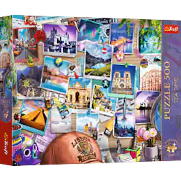 Trefl - Premium Plus Tea Time: Travel Memories 500 Piece Puzzle - Multicolor