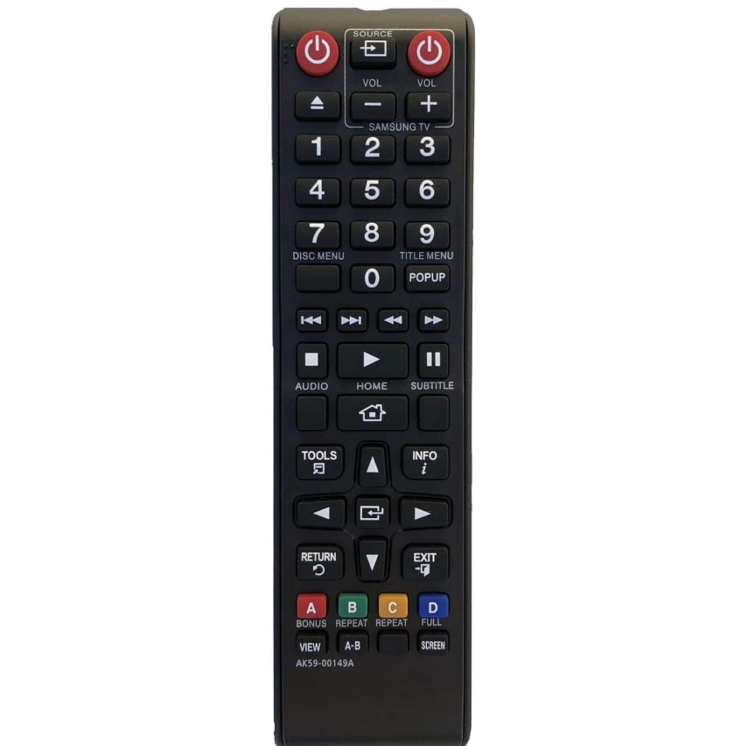 Home Collection - Samsung Replacement Remote AK59-00149A / AK59-00145A for Blu-ray DVD Players