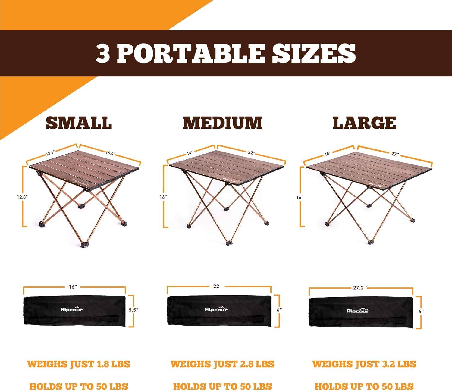 3 PORTABLE SIZES

SMALL  
13.6" x 15.6" x 12.8"  
WEIGHS JUST 1.8 LBS  
HOLDS UP TO 50 LBS  

MEDIUM  
14" x 22" x 18"  
WEIGHS JUST 2.8 LBS  
HOLDS UP TO 50 LBS  

LARGE  
16" x 22" x 27.2"  
WEIGHS JUST 3.2 LBS  
HOLDS UP TO 50 LBS