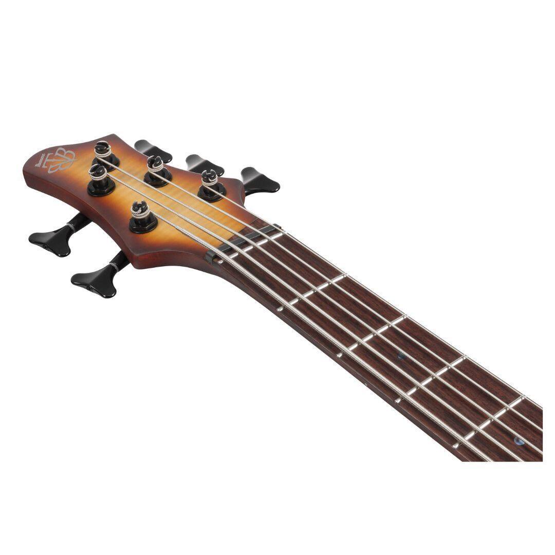 Angle. Ibanez - Ibanez BTB705LM BTB 5-String Electric Bass Multiscale,Natural Browned Burst Flat.