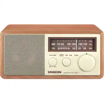 Front. Sangean - 7W Analog AM/FM Receiver - Brown.