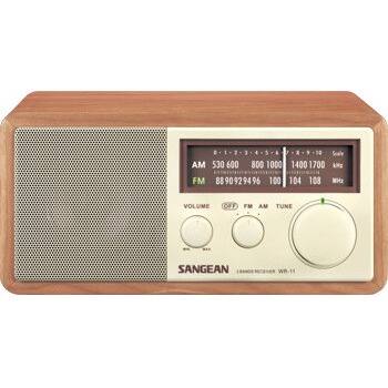 Front. Sangean - 7W Analog AM/FM Receiver - Brown.