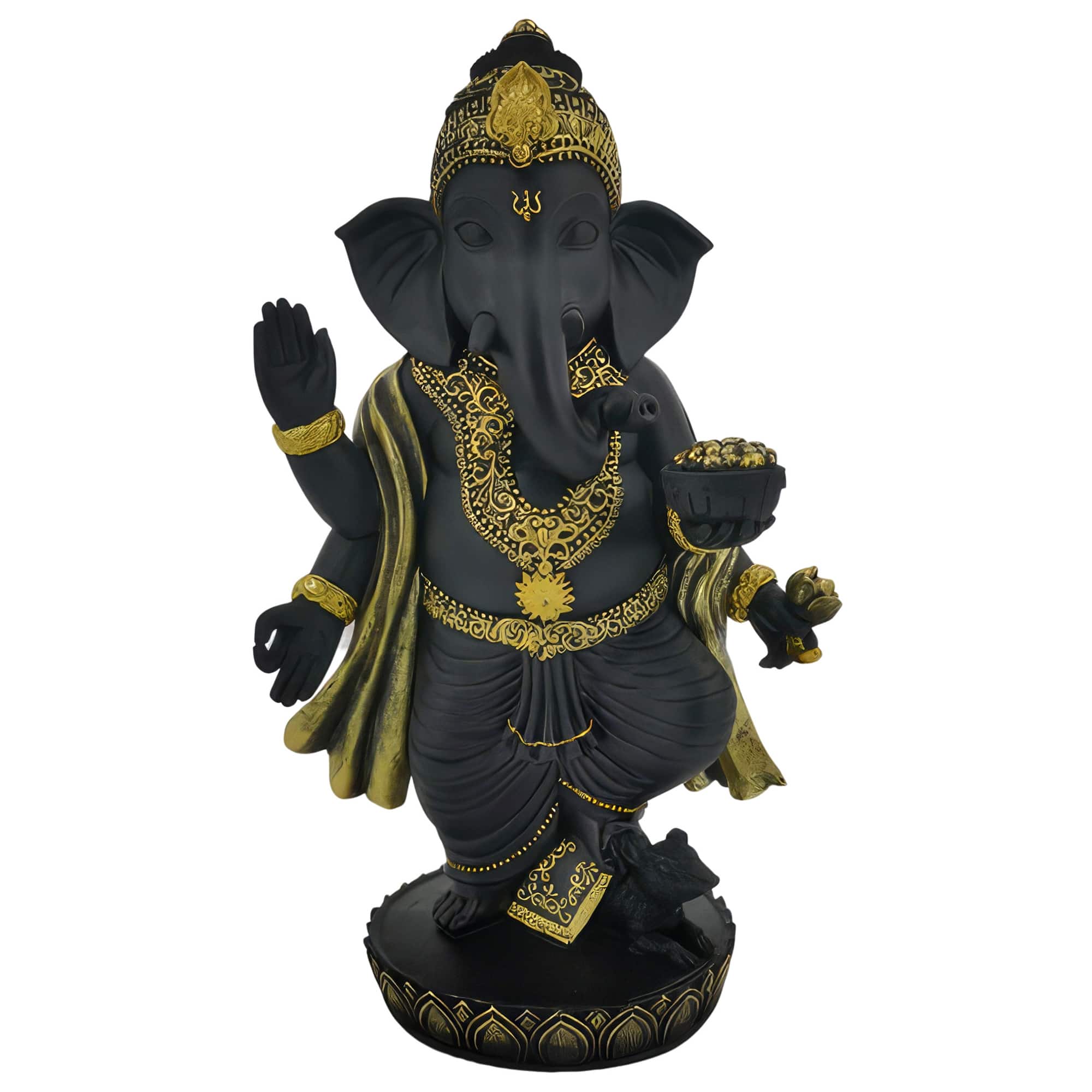 FC Design - 10.75"H Ganesh with Mushak Figurine Statue Office Desk Tabletop Home Decor Gift - Multi-Color