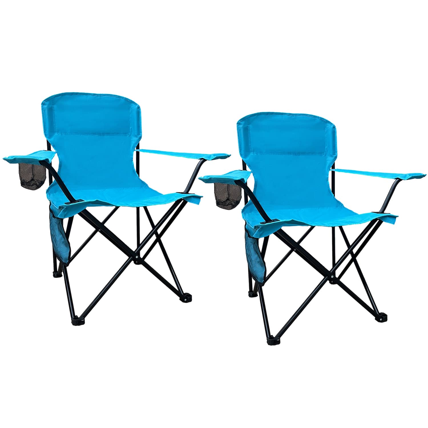 Front. Bestier - Bestier Folding Camping Chair with Large Storage Space_Set of 2 - Blue.