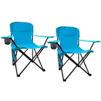 Bestier Folding Camping Chair with Large Storage Space_Set of 2 - Blue - Front_Zoom