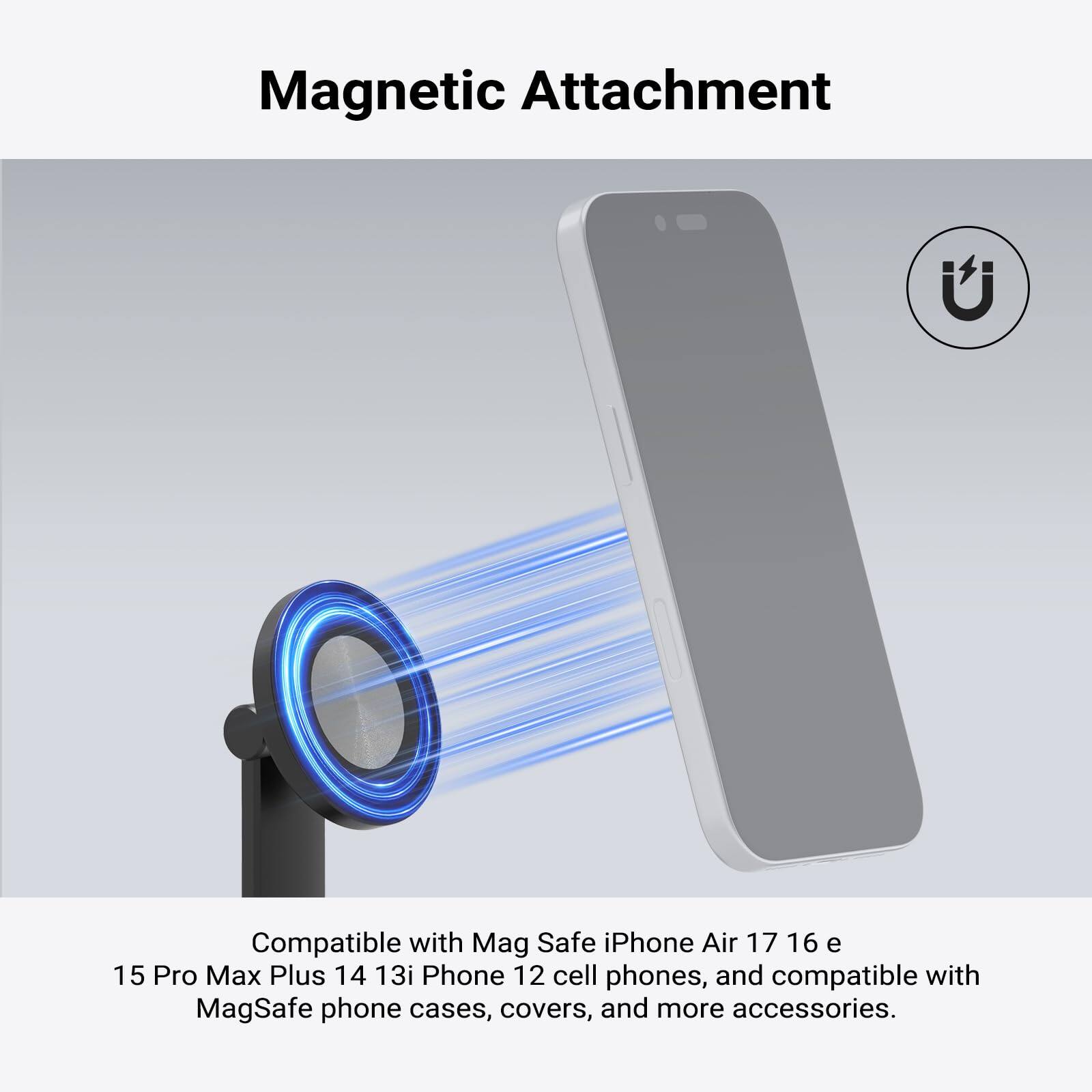 Magnetic Attachment U

Compatible with Mag Safe iPhone Air 17 16 e 15 Pro Max Plus 14 13i Phone 12 cell phones, and compatible with MagSafe phone cases, covers, and more accessories.