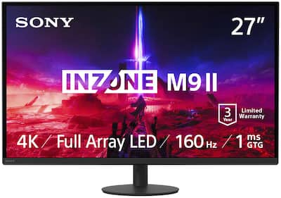 Sony 27” INZONE M9 II 4K 160Hz 1ms GtG Full Array Local Dimming Sony 27” INZONE M9 II 4K 160Hz 1ms GtG Full Array Local Dimming